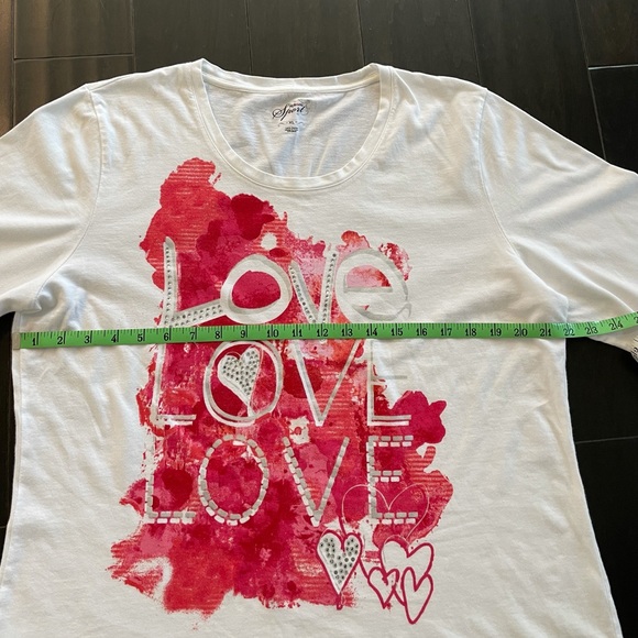 SOLD Style & Company two tee shirts. Red sparkle. - Picture 10 of 15